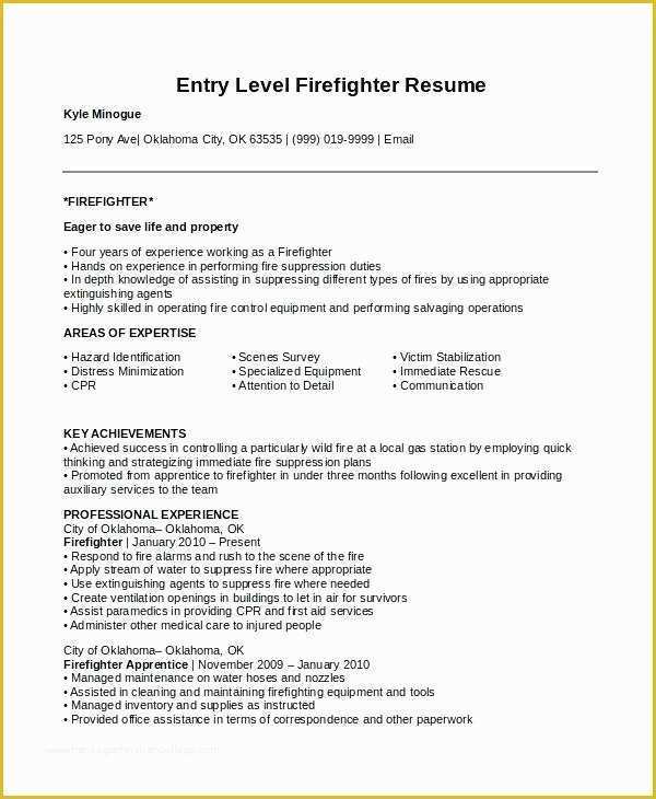 Firefighter Resume Templates Free Of Fire Watch Plan Template Story – Illwfo