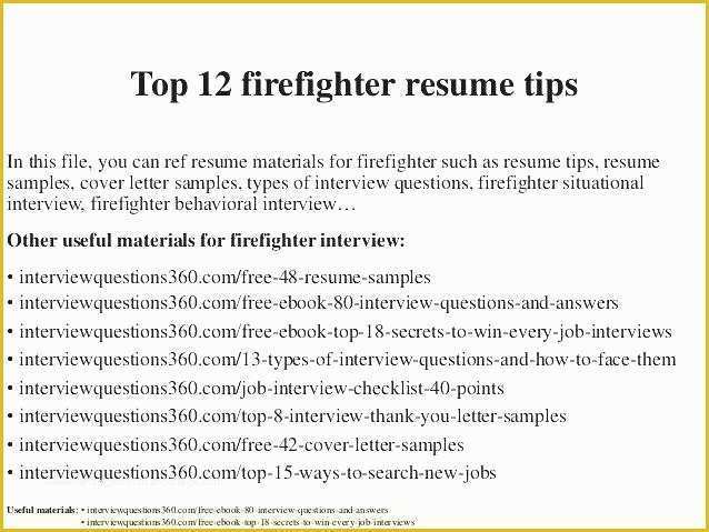Firefighter Resume Templates Free Of Firefighter Resume Entry Level Objective Perfect for