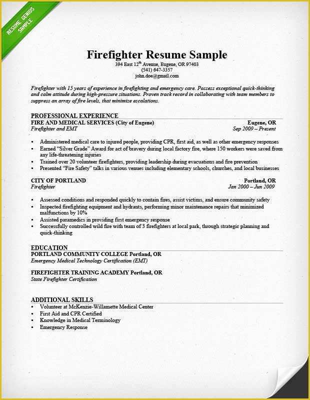 Firefighter Resume Templates Free Of How to Write A Military to Civilian Resume