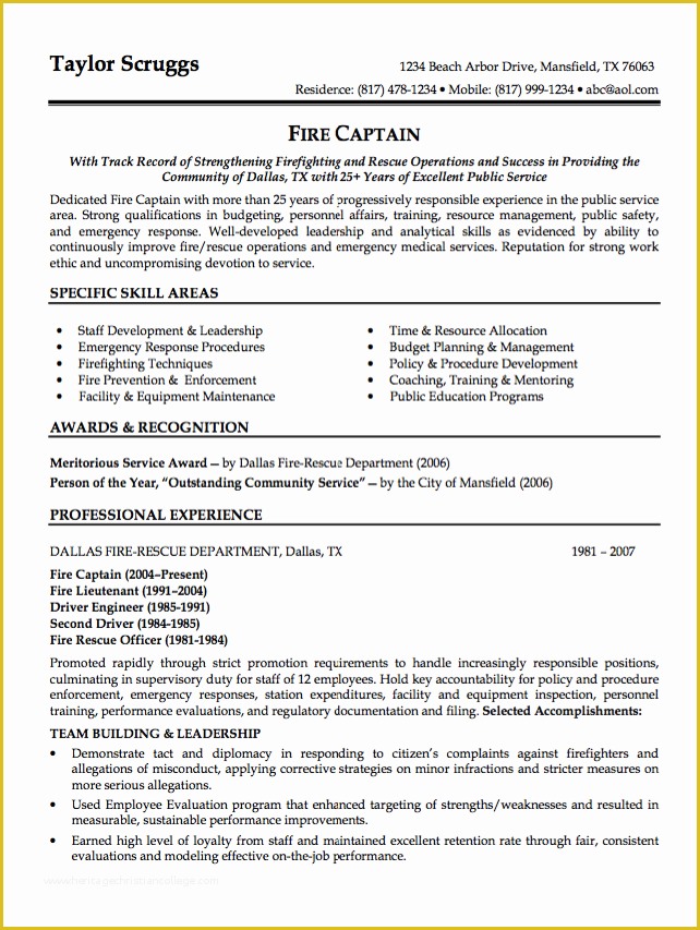 Firefighter Resume Templates Free Of Pin By Ririn Nazza On Free Resume 