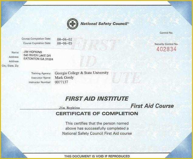 First Aid Certificate Template Free Of 4 Best Of Free Printable First Aid Certificate