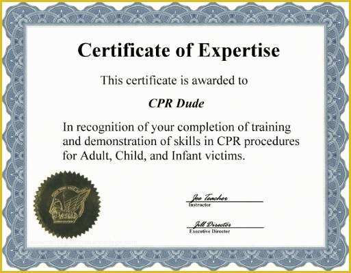 First Aid Certificate Template Free Of 9 Best Of Free Cpr Certificate Template Printable
