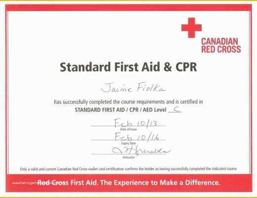 First Aid Certificate Template Free Of Fake American Red Cross Certification Template