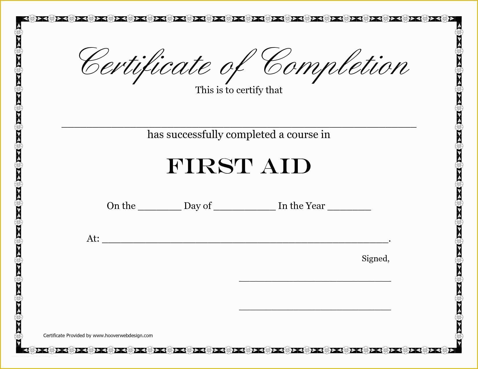First Aid Certificate Template Free Of First Aid Certificate Template Free Better First Aid