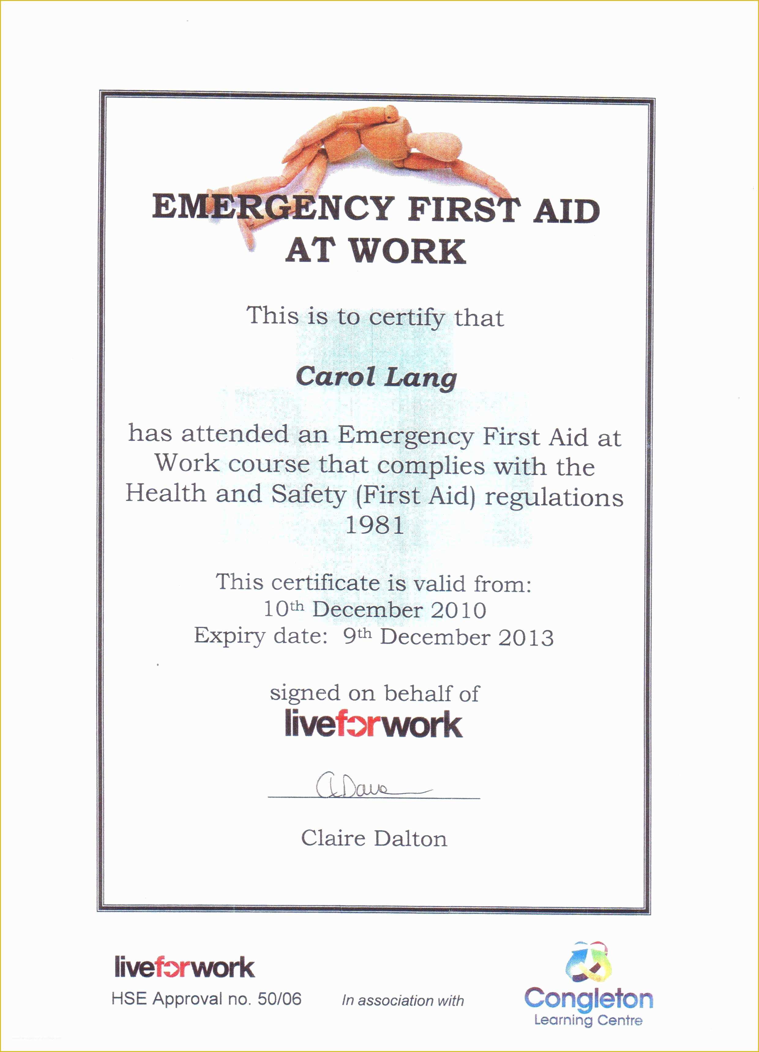 First Aid Certificate Template Free Of First Aid Certificate Template Image – Template First Aid