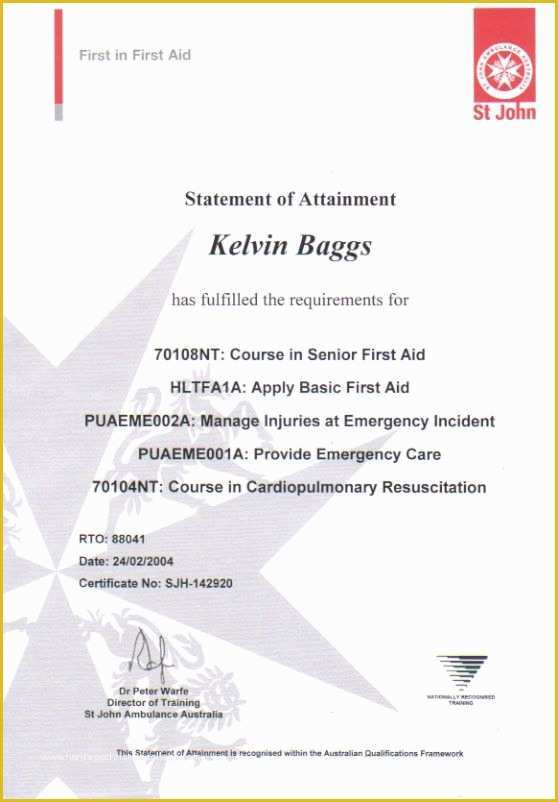First Aid Certificate Template Free Of Standard First Aid Certification First Aid