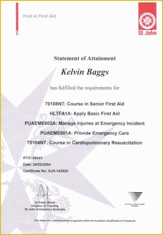 First Aid Certificate Template Free Of Standard First Aid Certification First Aid