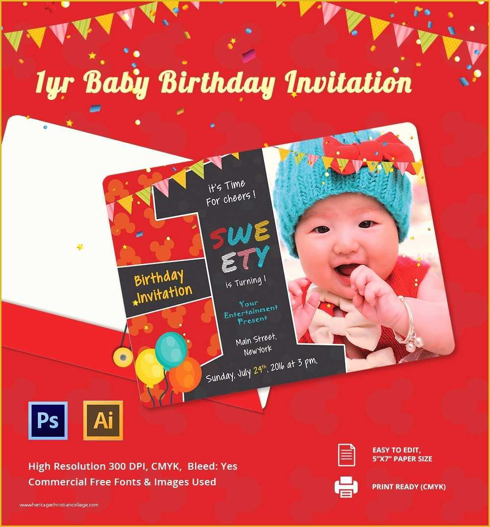 First Birthday Invitation Templates Free Download Of Birthday Invitation Template – 70 Free Psd format