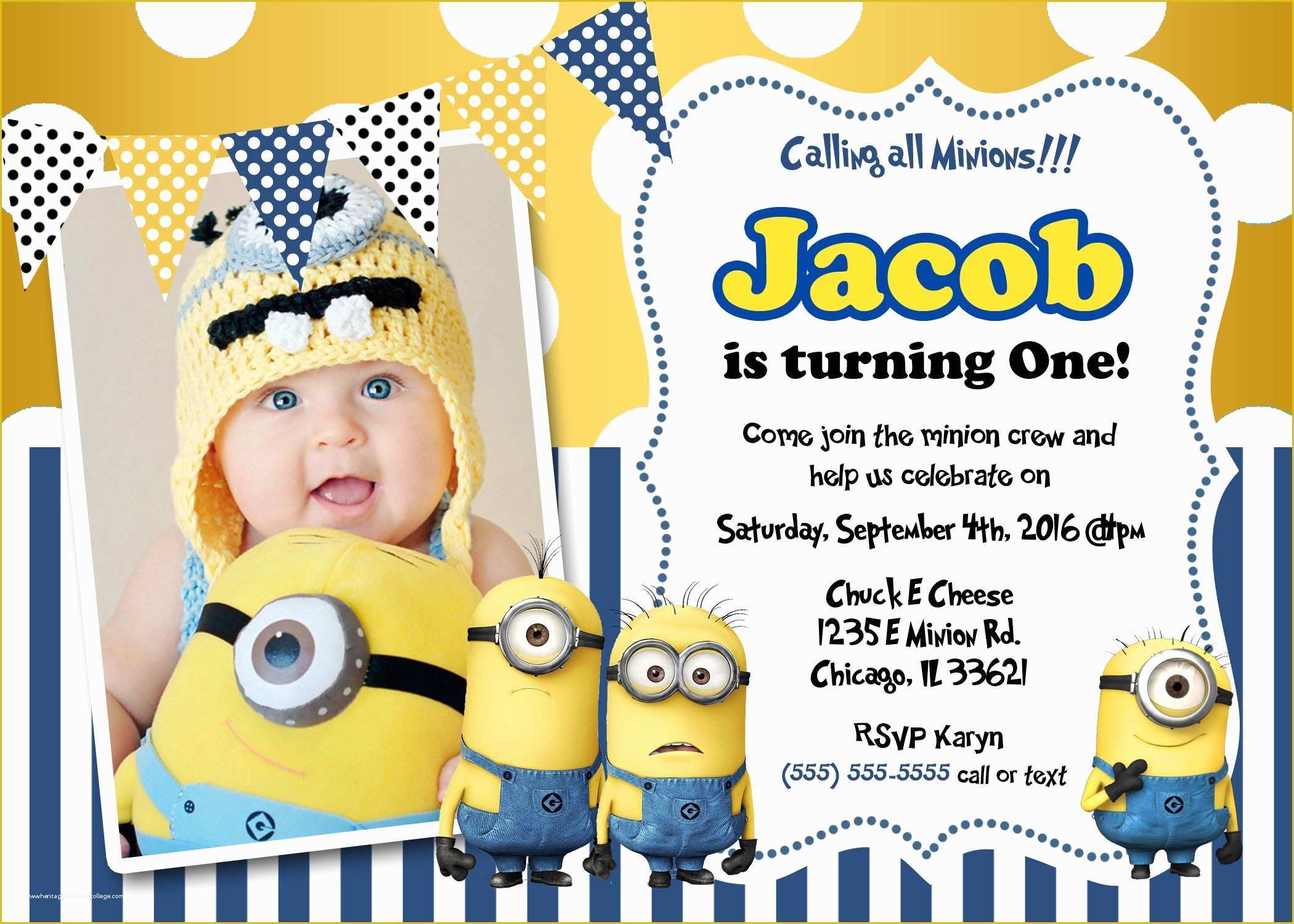 First Birthday Invitation Templates Free Download Of Create Own Minion Birthday Invitations Modern Templates