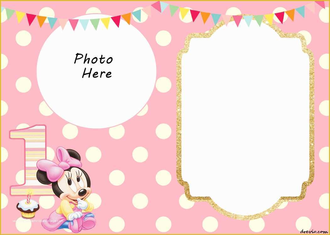 First Birthday Invitation Templates Free Download Of Free Printable Minnie Mouse 1st Invitation Templates