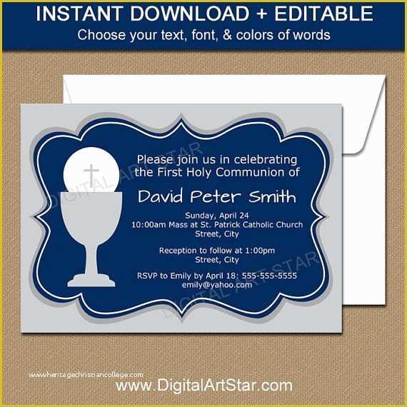 First Communion Card Templates Free Of 1000 Ideas About Munion Invitations On Pinterest