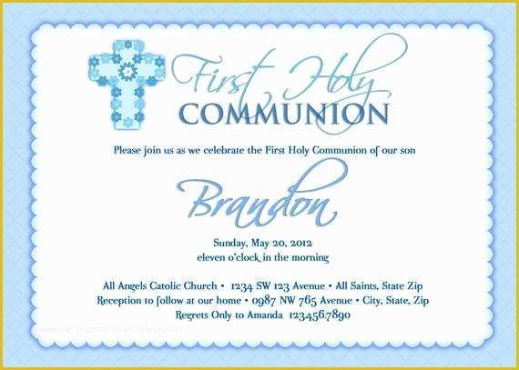 First Communion Card Templates Free Of Boy S First Munion Invitations Munion Invitations