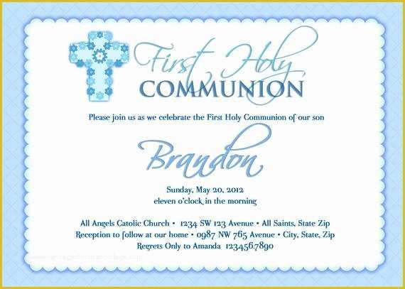 First Communion Card Templates Free Of Boy S First Munion Invitations Munion Invitations
