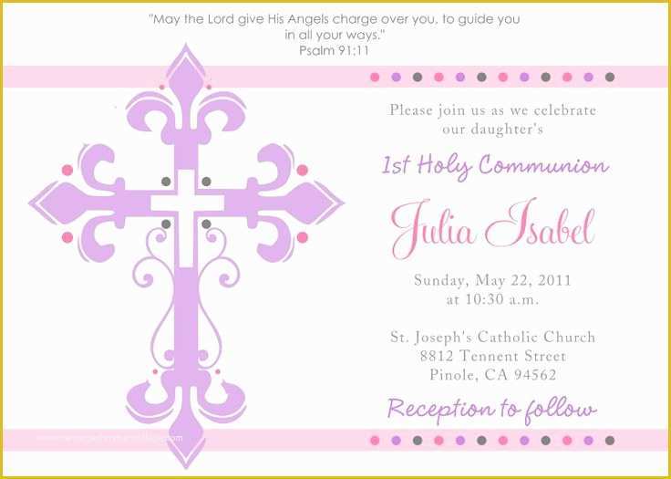 First Communion Card Templates Free Of First Holy Munion Invitations