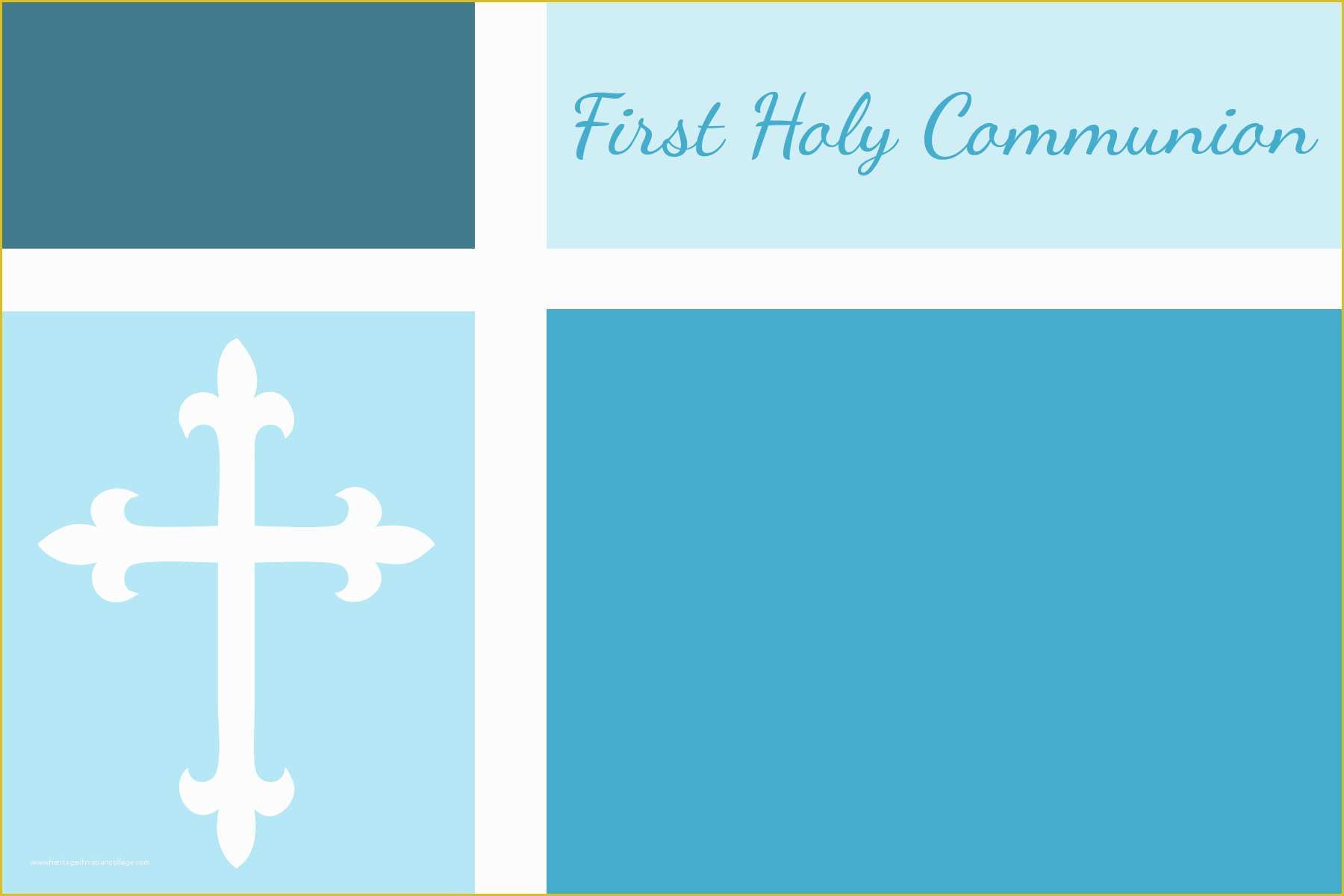 First Communion Card Templates Free Of First Munion Baptism and Confirmation Invitations or