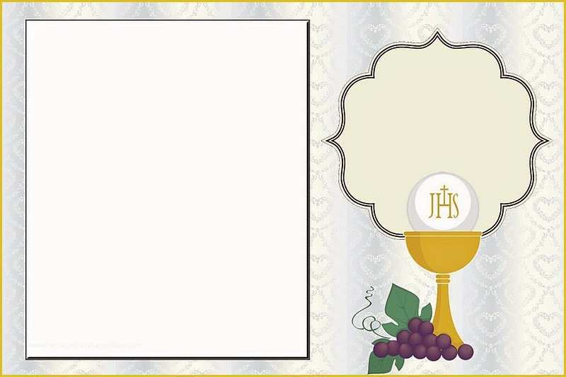 First Communion Card Templates Free Of First Munion Free Printable Invitations In Silver with