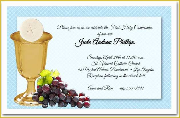 First Communion Card Templates Free Of First Munion Invitation Template