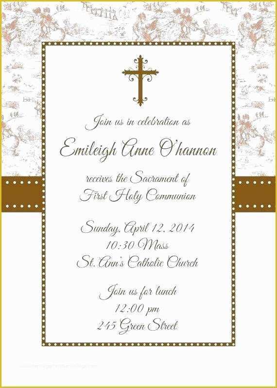 First Communion Card Templates Free Of Free Printable First Munion Invi Templates Cards for