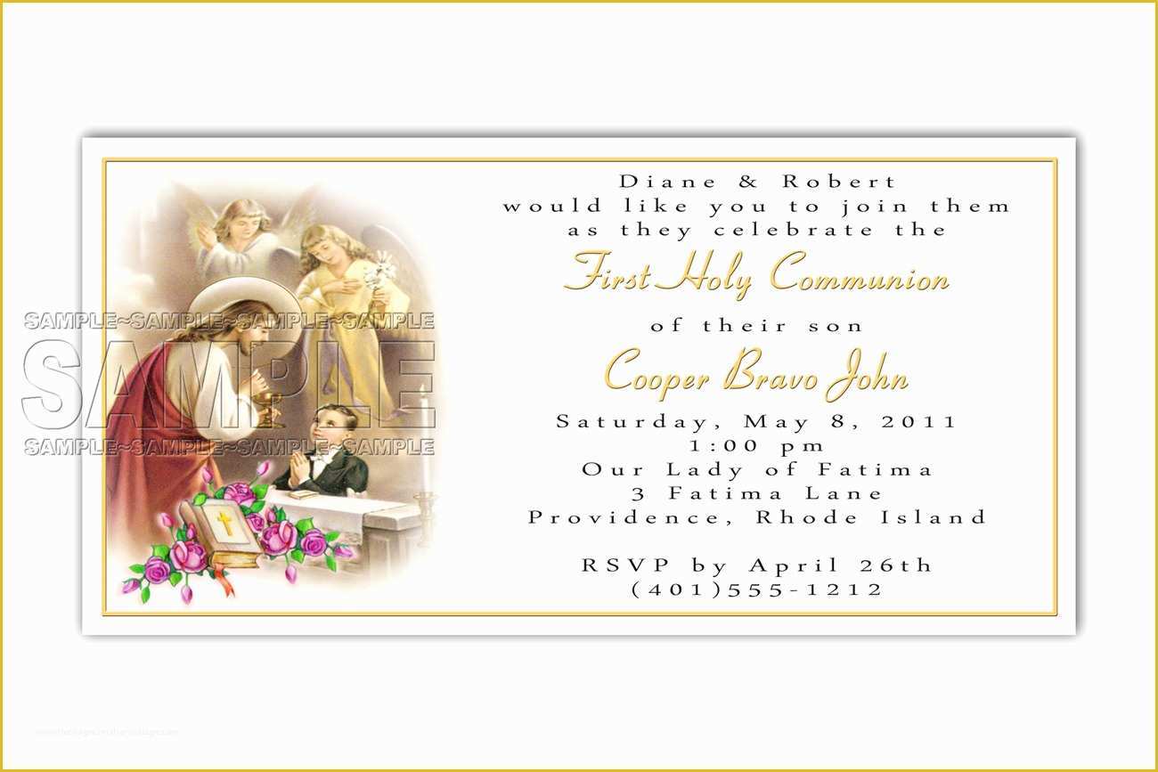 First Communion Card Templates Free Of Holy Munion Invitations Templates Free Yourweek