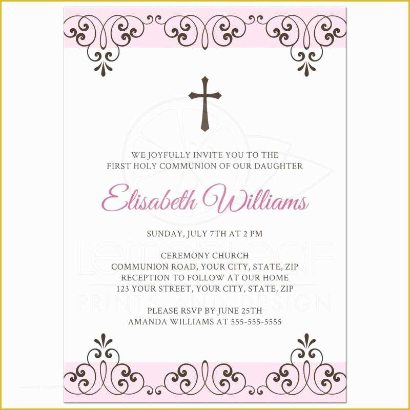 First Communion Card Templates Free Of Open House Invitation Template