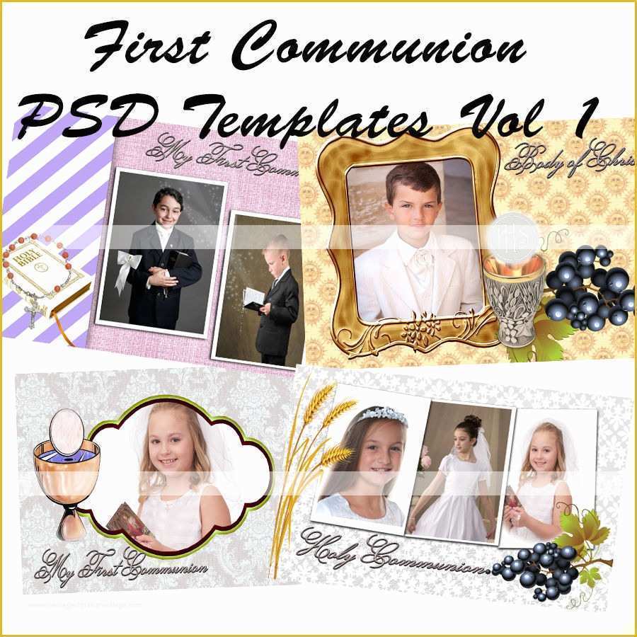 First Communion Card Templates Free Of Shop Templates for First Munion Frames Vol 1