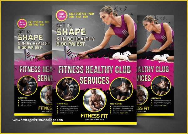 Fitness Poster Template Free Of 8 Gym Fitness Flyers Design Templates