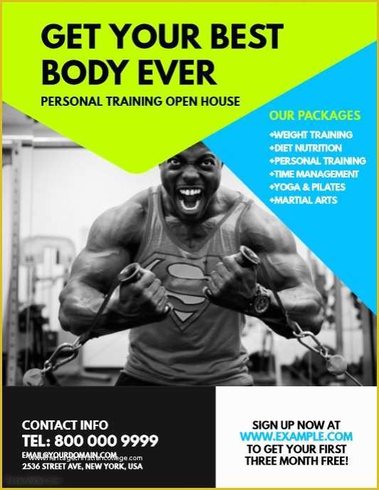 Fitness Poster Template Free Of Copy Of Fitness Flyer Template