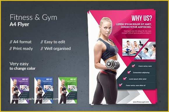Fitness Poster Template Free Of Fitness &amp; Gym Flyer Flyer Templates Creative Market