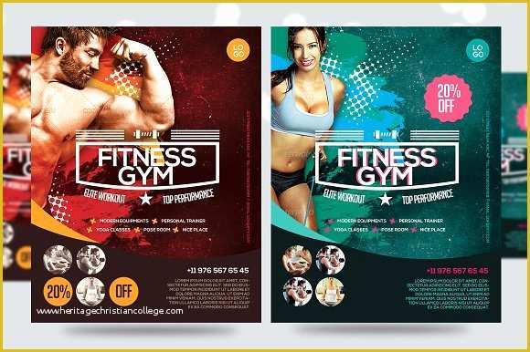 Fitness Poster Template Free Of Fitness Flyer Gym Flyer V7 Flyer Templates Creative