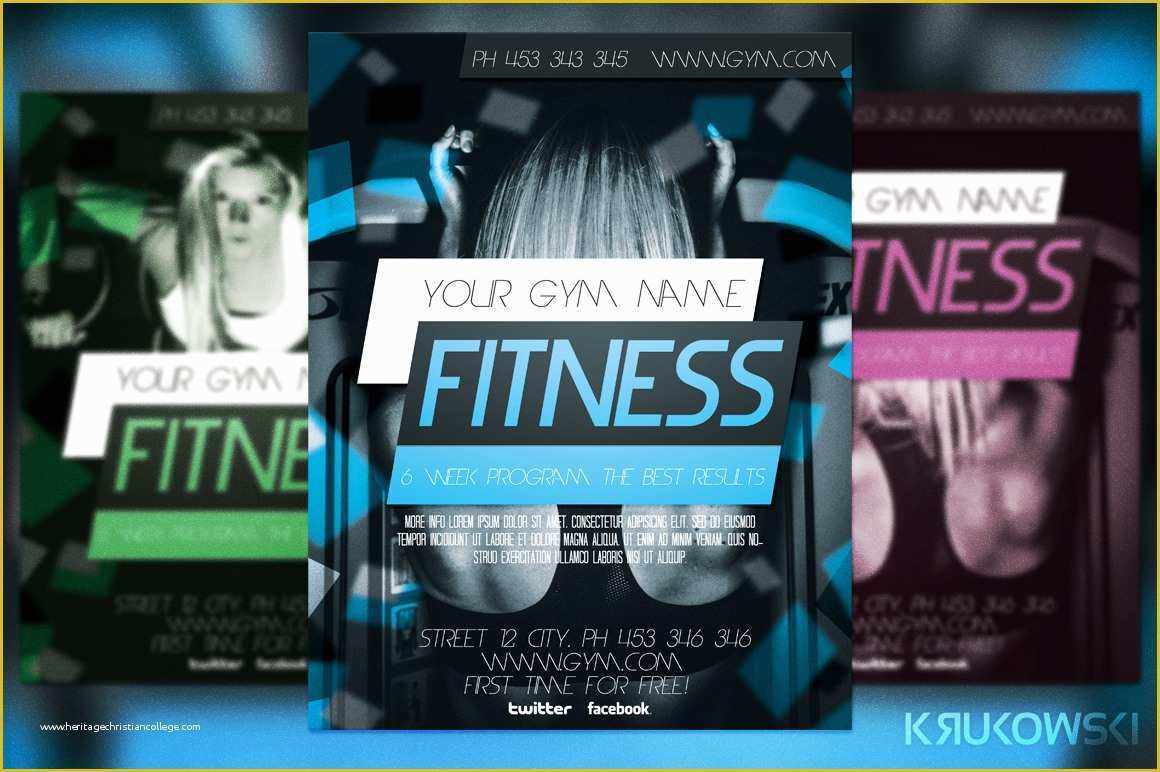 Fitness Poster Template Free Of Fitness Flyer Template Flyer Templates On Creative Market