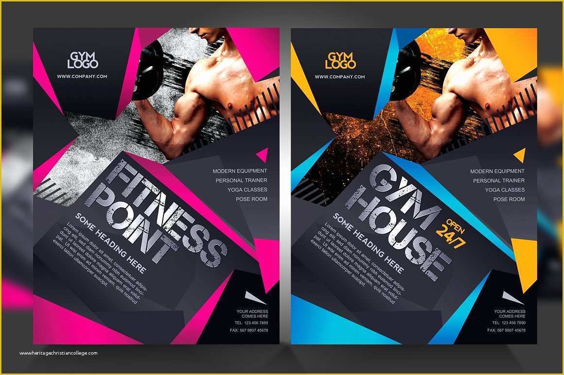 Fitness Poster Template Free Of Fitness Gym Flyer V1 Flyer Templates Creative Market