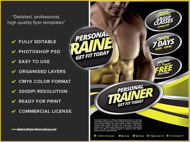Fitness Poster Template Free Of Personal Fitness Flyer Template Flyerheroes