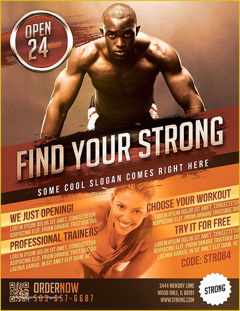 Fitness Poster Template Free Of Promote Health and Fitness with these 18 Gym Flyer