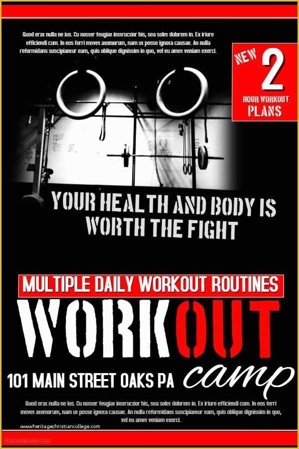 Fitness Poster Template Free Of Red Gym Workout Poster Flyer social Media Graphic Design