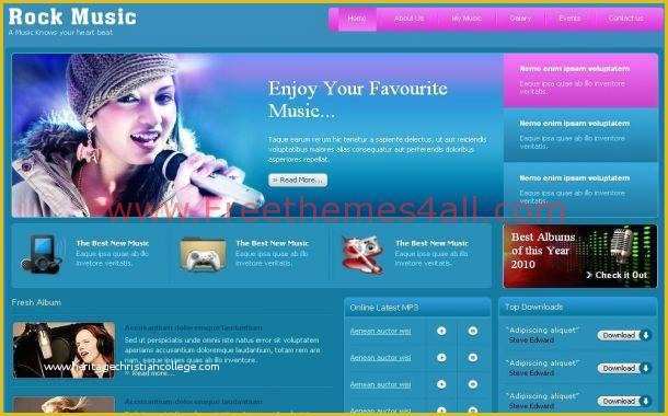 Fixed Header Website Templates Free Download Of Free Css Pink Blue Music Psd Template Download