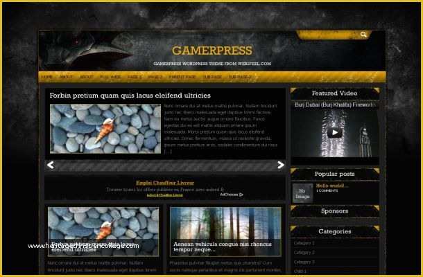 Fixed Header Website Templates Free Download Of Free News Black Games Wordpress Jquery theme Template
