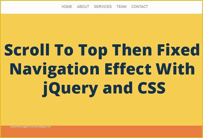 Fixed Header Website Templates Free Download Of Header Effects Jquery Scroll to top then Fixed Navigation
