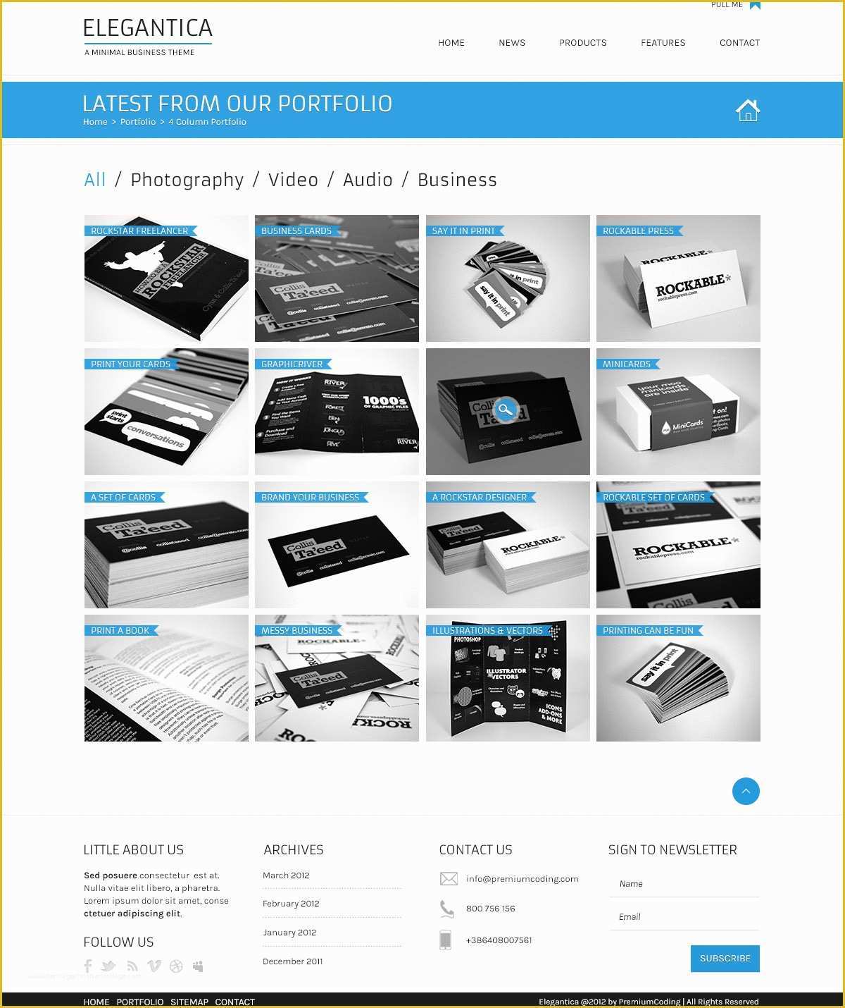 Flash Portfolio Templates Free Download Of Freebie 4 Column Portfolio Template for Business theme