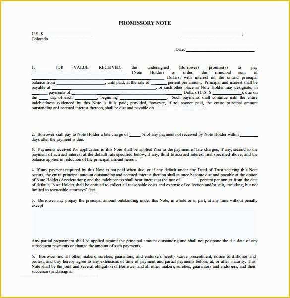Florida Promissory Note Template Free Of 35 Promissory Note Templates Doc Pdf