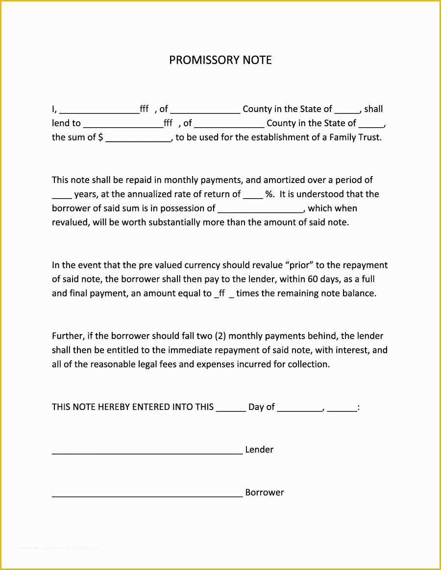 Florida Promissory Note Template Free Of 45 Free Promissory Note Templates & forms [word & Pdf]