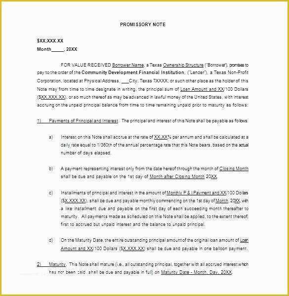 Florida Promissory Note Template Free Of Mortgage Note form Beautiful Promissory Free Sample