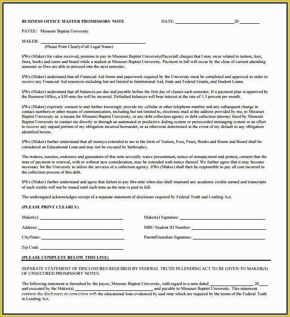 Florida Promissory Note Template Free Of Promissory Note Template Florida Free Template Resume
