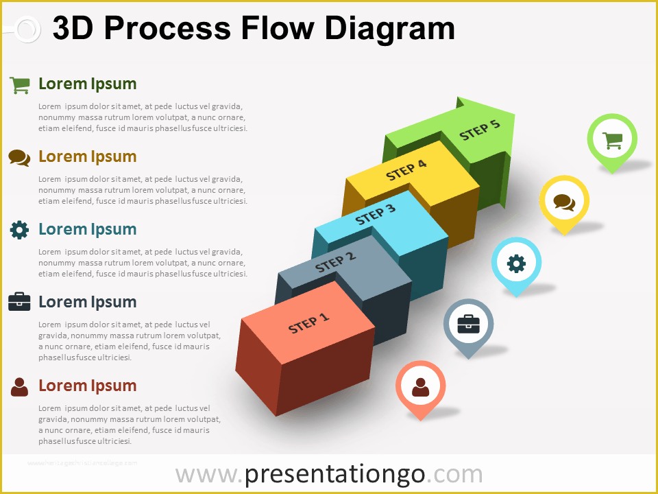 Flow Chart Template Powerpoint Free Download Of 3d Process Flow Powerpoint Diagram Presentationgo