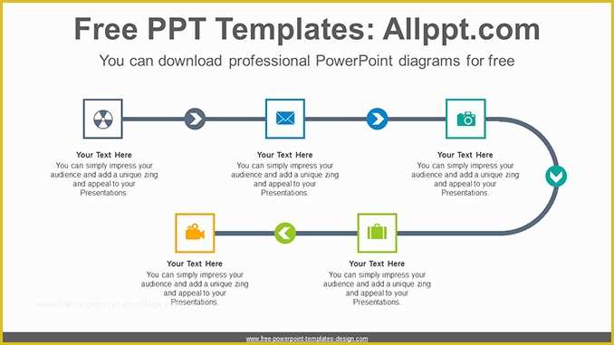 Flow Chart Template Powerpoint Free Download Of 5 Step Linear Flow Powerpoint Diagram Template
