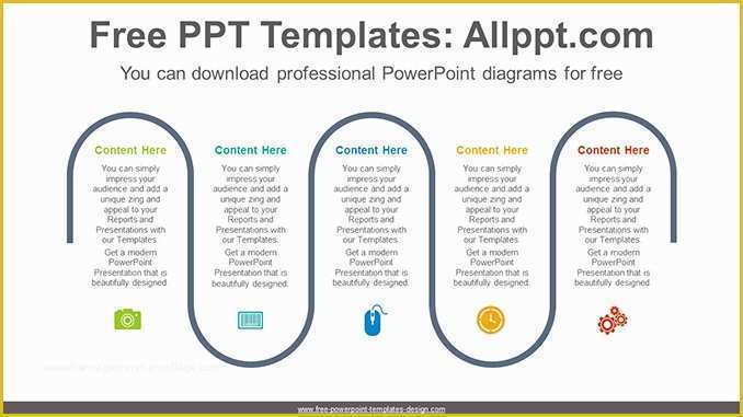 Flow Chart Template Powerpoint Free Download Of Five Flow Process Powerpoint Diagram Template