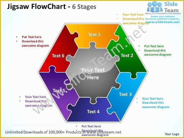 Flow Chart Template Powerpoint Free Download Of Jigsaw Flowchart 6 Stages Powerpoint Templates 0712