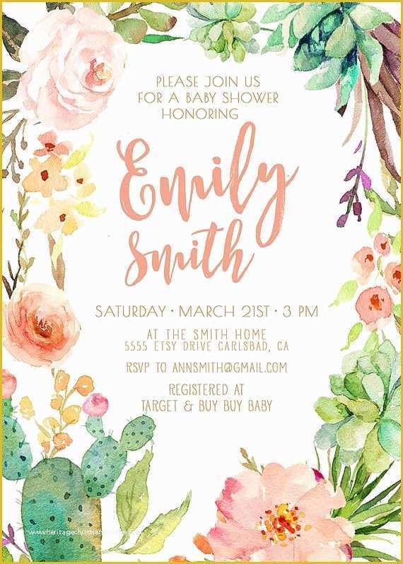 Flower Invitations Templates Free Of 25 Best Ideas About Watercolor Invitations On Pinterest