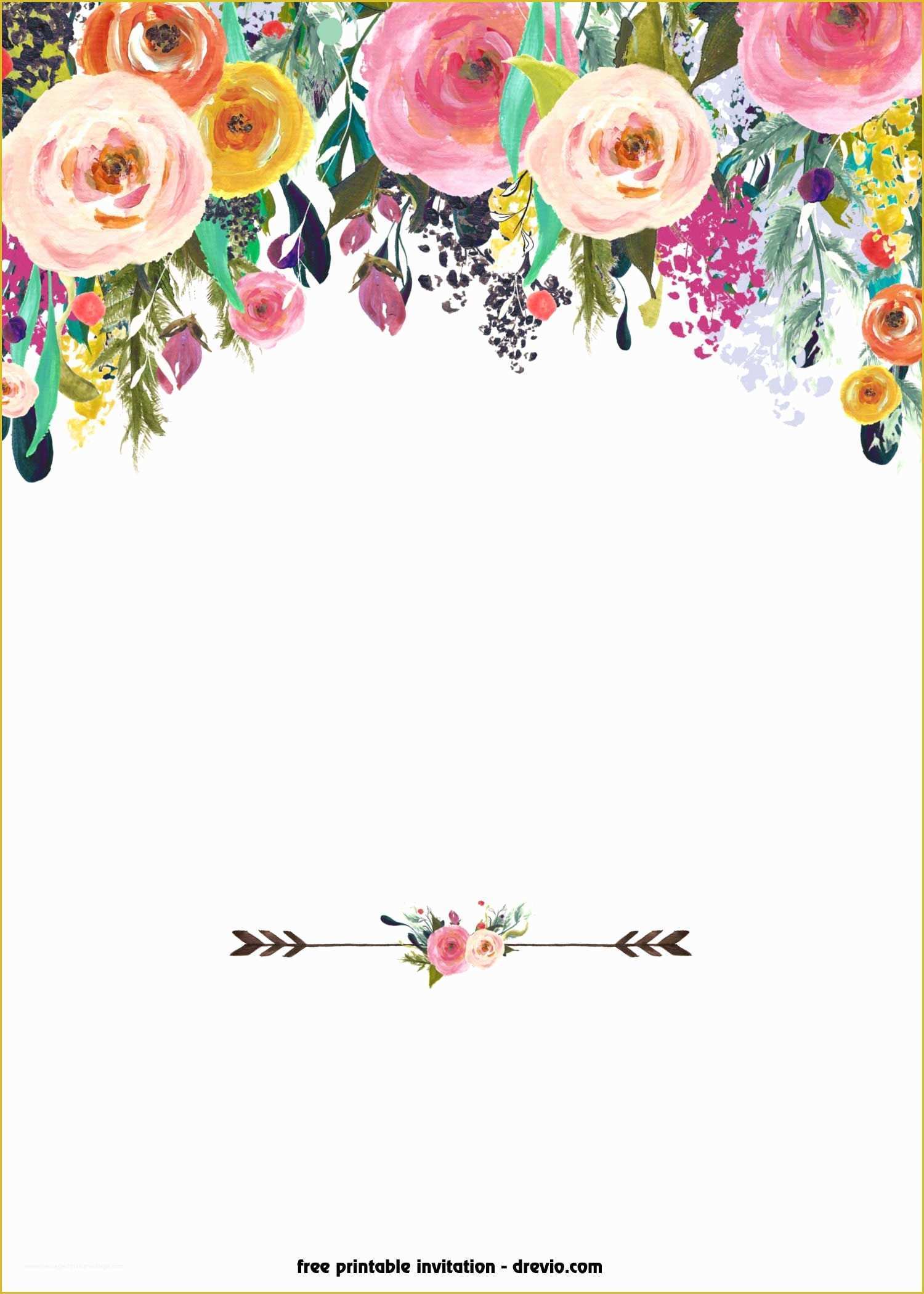 Flower Invitations Templates Free Of Download now Free Printable Boho Chic Flower Baby Shower