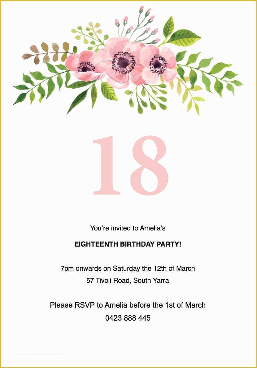 Flower Invitations Templates Free Of Floral Birthday Invitation Template Paperlust