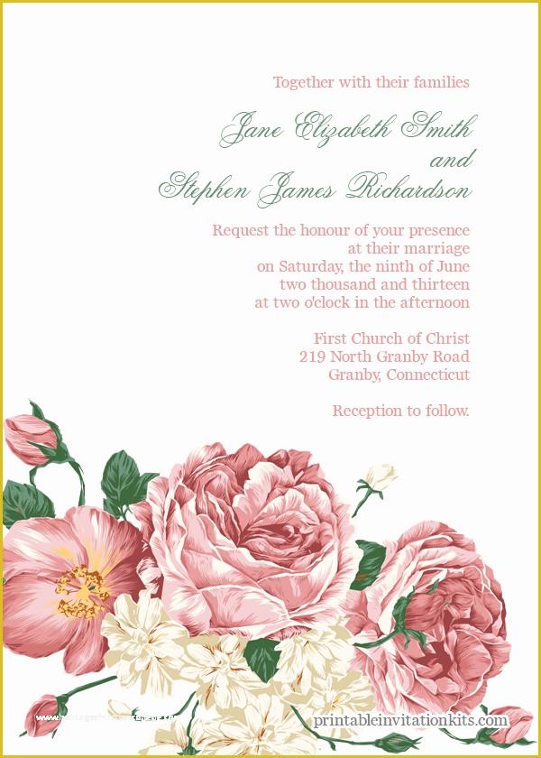 Flower Invitations Templates Free Of Floral Bouquet Invitation Template ← Wedding Invitation